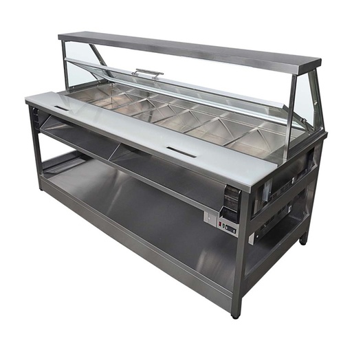 Salad bar with pneumatic cover