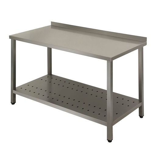 Work table Business with backsplash with perforated shelf